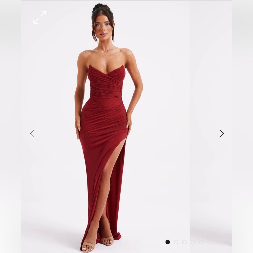 Babyboo Fashion Red Thigh High Slit Dress